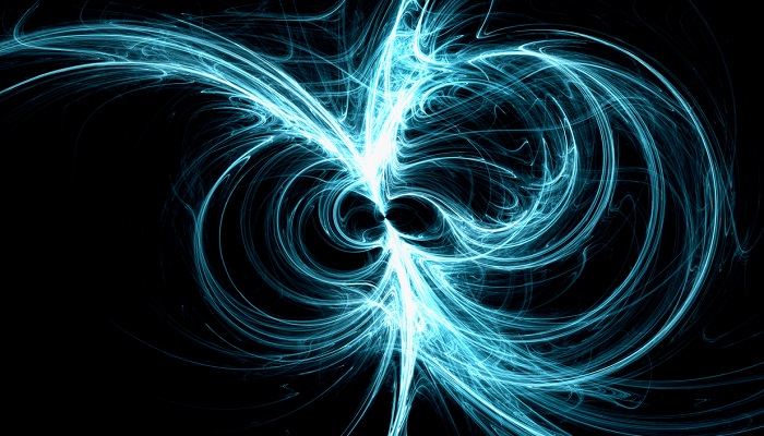 bright blue electromagnetic field illustration
