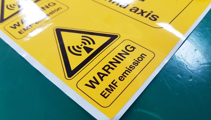emf emission warning sticker