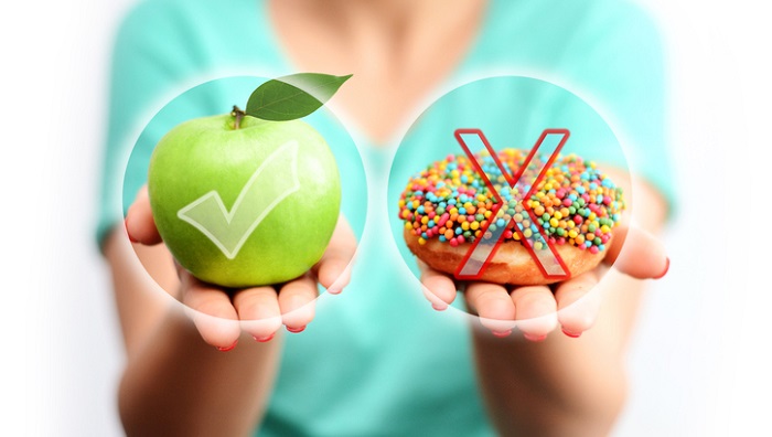 food choices - apple versus donut